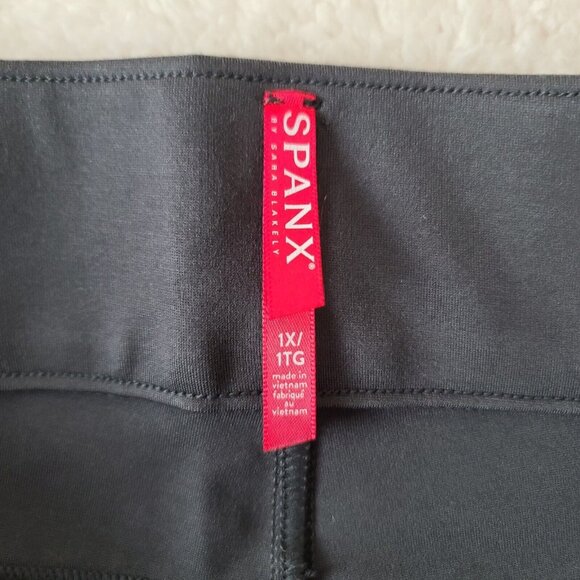 Spanx Ankle Ponte Leggings Sz 1X Pepper Gray Pullon Slimming Straight Leg NWT - Picture 2 of 12